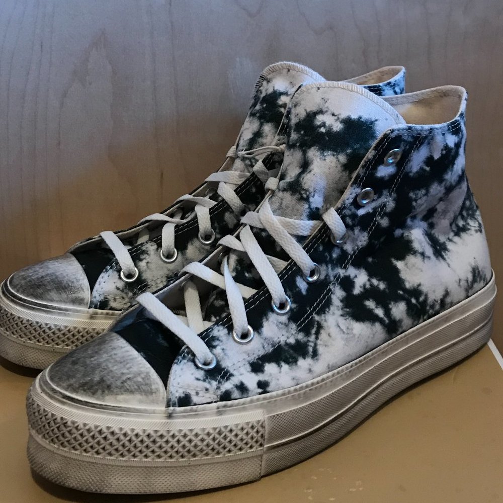 Brand New Custom Tie Dye Washed Converse Platform Hightop